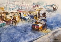Farrukh Naseem, 15 x 22 Inch, Watercolor On Paper, Seascape Painting,AC-FN-104